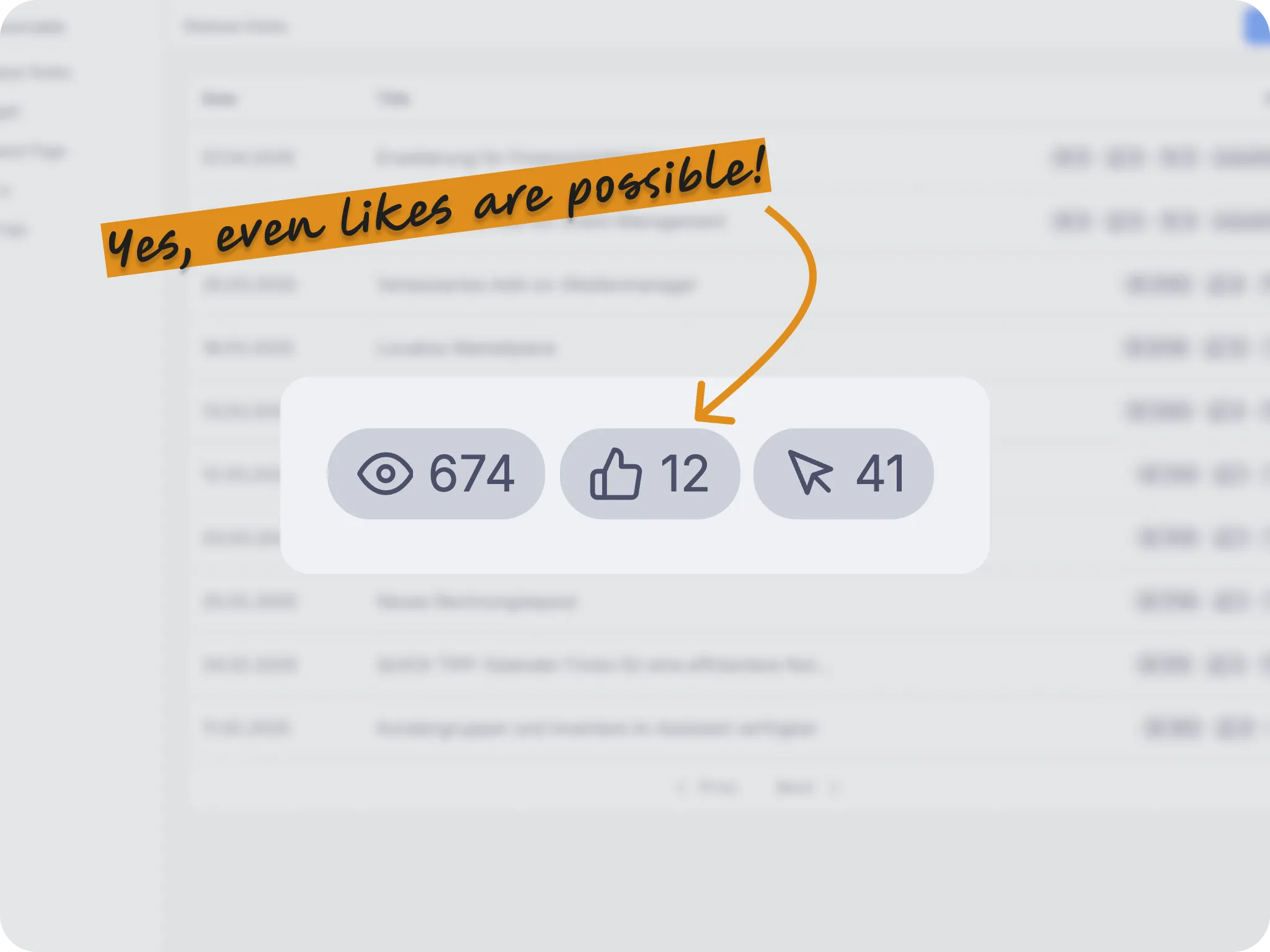 Announcable metrics and analytics