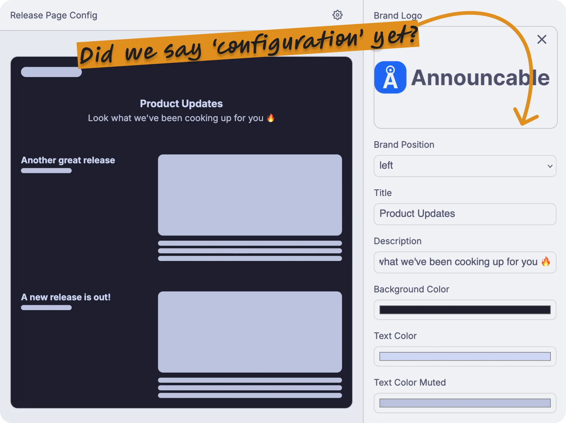 Announcable changelog website example