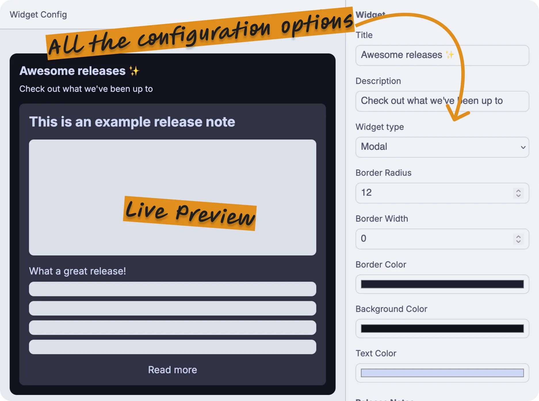 Announcable widget demonstration